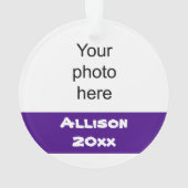 Purple and Gray Cheerleaderフォトオーナメント オーナメント (裏面)