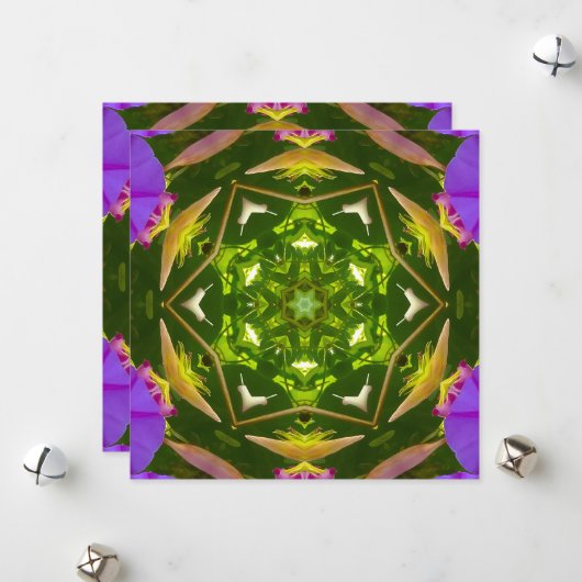 PURPLE AND GREEN ABSTRACT DRAWING. SAMER BRASIL. 4 シーズンカード (正面/裏面インサイチュ)