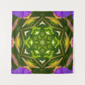 PURPLE AND GREEN ABSTRACT DRAWING. SAMER BRASIL. 4 タペストリー (正面(横))