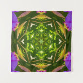 PURPLE AND GREEN ABSTRACT DRAWING. SAMER BRASIL. 4 タペストリー (正面)