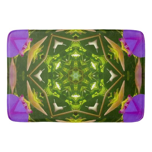 PURPLE AND GREEN ABSTRACT DRAWING. SAMER BRASIL. 4 バスマット (正面)