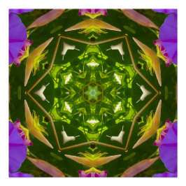 PURPLE AND GREEN ABSTRACT DRAWING. SAMER BRASIL. 4 ポスター