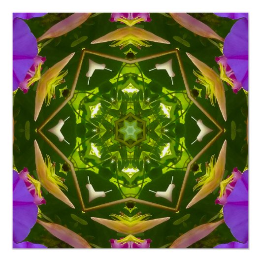 PURPLE AND GREEN ABSTRACT DRAWING. SAMER BRASIL. 4 ポスター (正面)