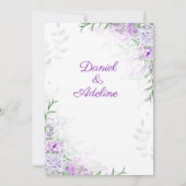 Purple and Green elegant wedding invitation 招待状 (裏面)