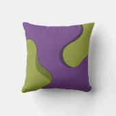 Purple and Green Groovy Wavy Abstract Pattern. クッション (裏面)