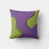Purple and Green Groovy Wavy Abstract Pattern. クッション (正面)