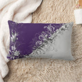 Purple and Grey Contemporary Decorative ランバークッション (ブランケット)