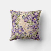 Purple and Indigo Floral クッション (裏面)