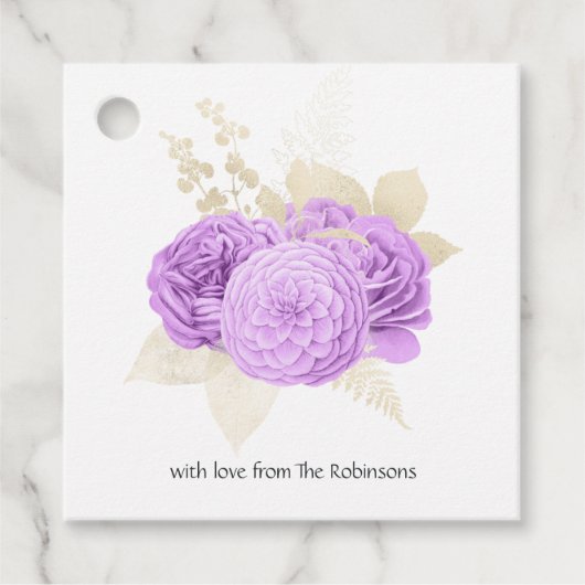 Purple and Ivory Floral フェイバータグ (正面)