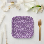 Purple and lavender floral pattern ペーパープレート<br><div class="desc">Purple and lavender floral pattern,  popular flower design.</div>