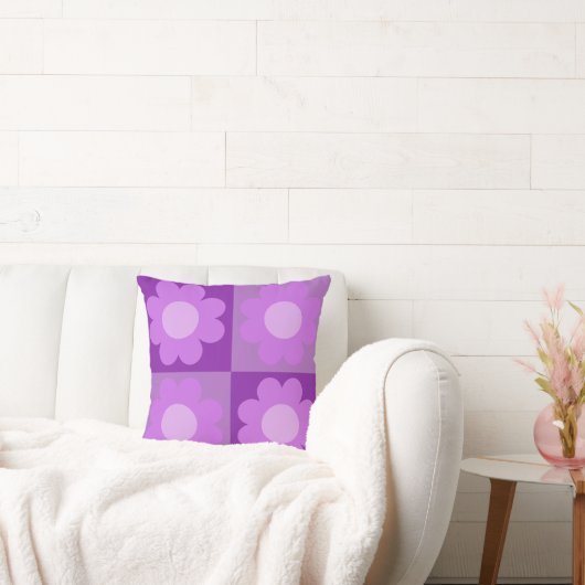 Purple and Lavender flower design pillow  クッション (ソファ)