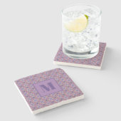 Purple and Lavender Initial Stone Coaster ストーンコースター (横)