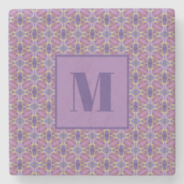 Purple and Lavender Initial Stone Coaster ストーンコースター
