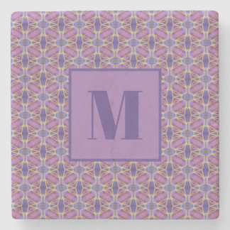 Purple and Lavender Initial Stone Coaster ストーンコースター