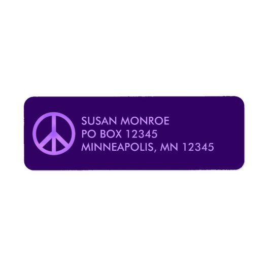 Purple and Lavender Peace Symbol ラベル (正面)