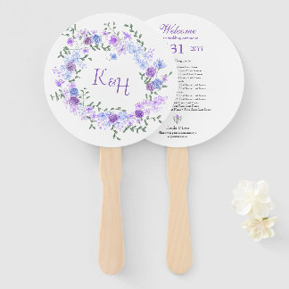 Purple and Light Blue Rose Wreath Wedding  ハンドファン