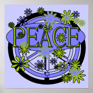 Purple and Lime Peace T-shirts and Gifts ポスター