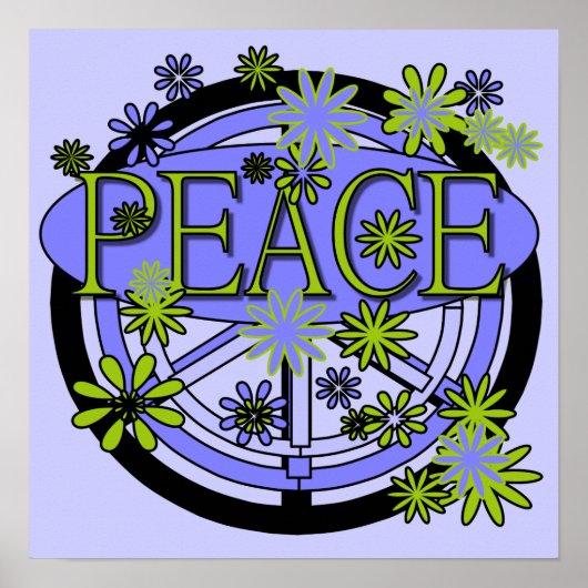 Purple and Lime Peace T-shirts and Gifts ポスター (正面)