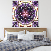 Purple and Magenta Cosmic Kaleidoscope Pattern キャンバスプリント (インサイチュ (寝室))