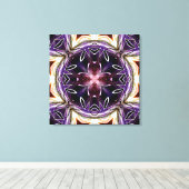 Purple and Magenta Cosmic Kaleidoscope Pattern キャンバスプリント (インサイチュ (ウッドフロア))