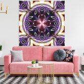 Purple and Magenta Cosmic Kaleidoscope Pattern キャンバスプリント (インサイチュ (リビング))