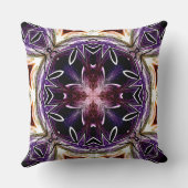 Purple and Magenta Cosmic Kaleidoscope Pattern クッション (裏面)