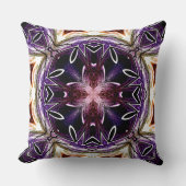 Purple and Magenta Cosmic Kaleidoscope Pattern クッション (正面)