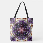 Purple and Magenta Cosmic Kaleidoscope Pattern トートバッグ (正面)