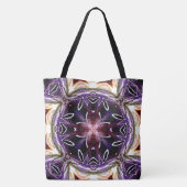 Purple and Magenta Cosmic Kaleidoscope Pattern トートバッグ (裏面)