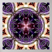 Purple and Magenta Cosmic Kaleidoscope Pattern ポスター (正面)