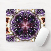 Purple and Magenta Cosmic Kaleidoscope Pattern マウスパッド (マウス)