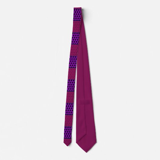 Purple and Magenta Pattern Striped ネクタイ (裏面)