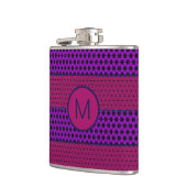 Purple and Magenta Pattern Striped Monogram フラスク (左)
