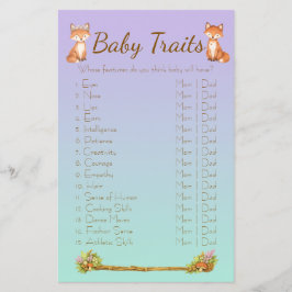 Purple and Mint Woodland Animals Baby Trait