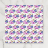Purple and Navy Blue Floral Pumpkins Baby Shower フェイバータグ (裏面)