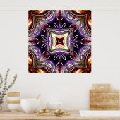 Purple and Orange Cosmic Kaleidoscope Design ポスター (キッチン)