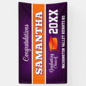 Purple and Orange Graduation Party 横断幕 (縦)