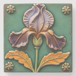 Purple and Orange Iris ストーンコースター