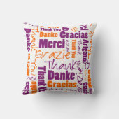 Purple and Orange Thank You Word Cloud クッション (裏面)