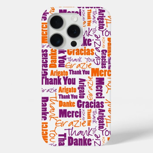 Purple and Orange Thank You Word Cloud Case-Mate iPhoneケース (裏面)