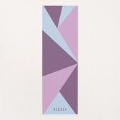 Purple And Pale Blue Triangle Color Blocks & Name ヨガマット (正面)