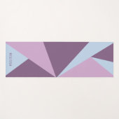 Purple And Pale Blue Triangle Color Blocks & Name ヨガマット (正面(横))