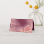 Purple and Pearls Folded Place Card Wedding プレイスカード (裏面)