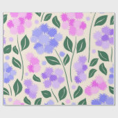 Purple and Pink Cornflower Botanical ラッピングペーパー (フラット)