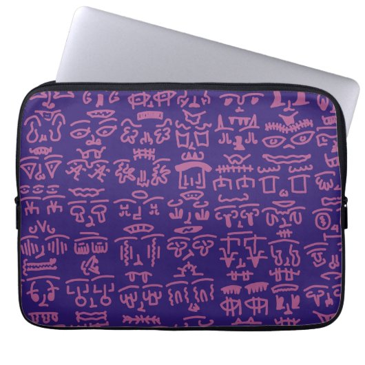 Purple and Pink Doodle Laptop Sleeve – Abstract Ar ラップトップスリーブ (正面)