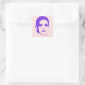 Purple and Pink Fearless Woman Empowerment スクエアシール (バッグ)