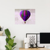 Purple and Pink Hot Air Balloon ポスター (ホームオフィス)