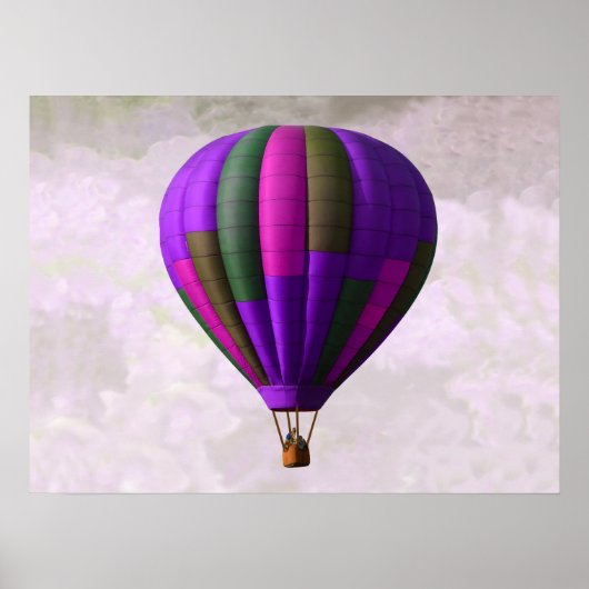 Purple and Pink Hot Air Balloon ポスター (正面)