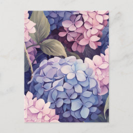 purple and pink hydrangea flower heads ポストカード