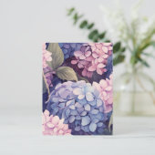 purple and pink hydrangea flower heads ポストカード (スタンド正面)